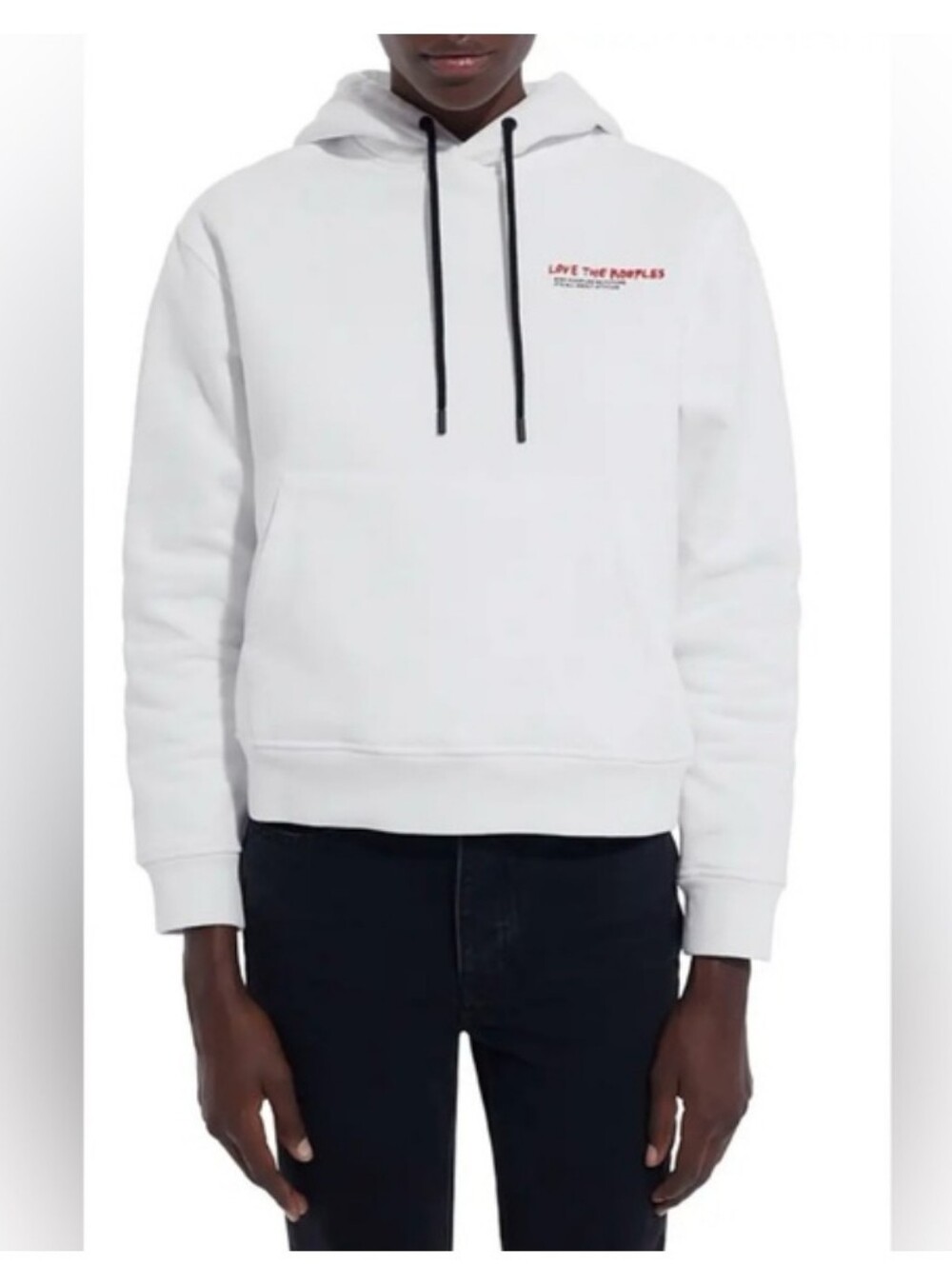 The Kooples White Hoodie with Small Red Script